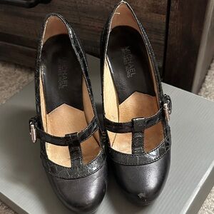 Michael Kors Black Croc-Embossed Heels